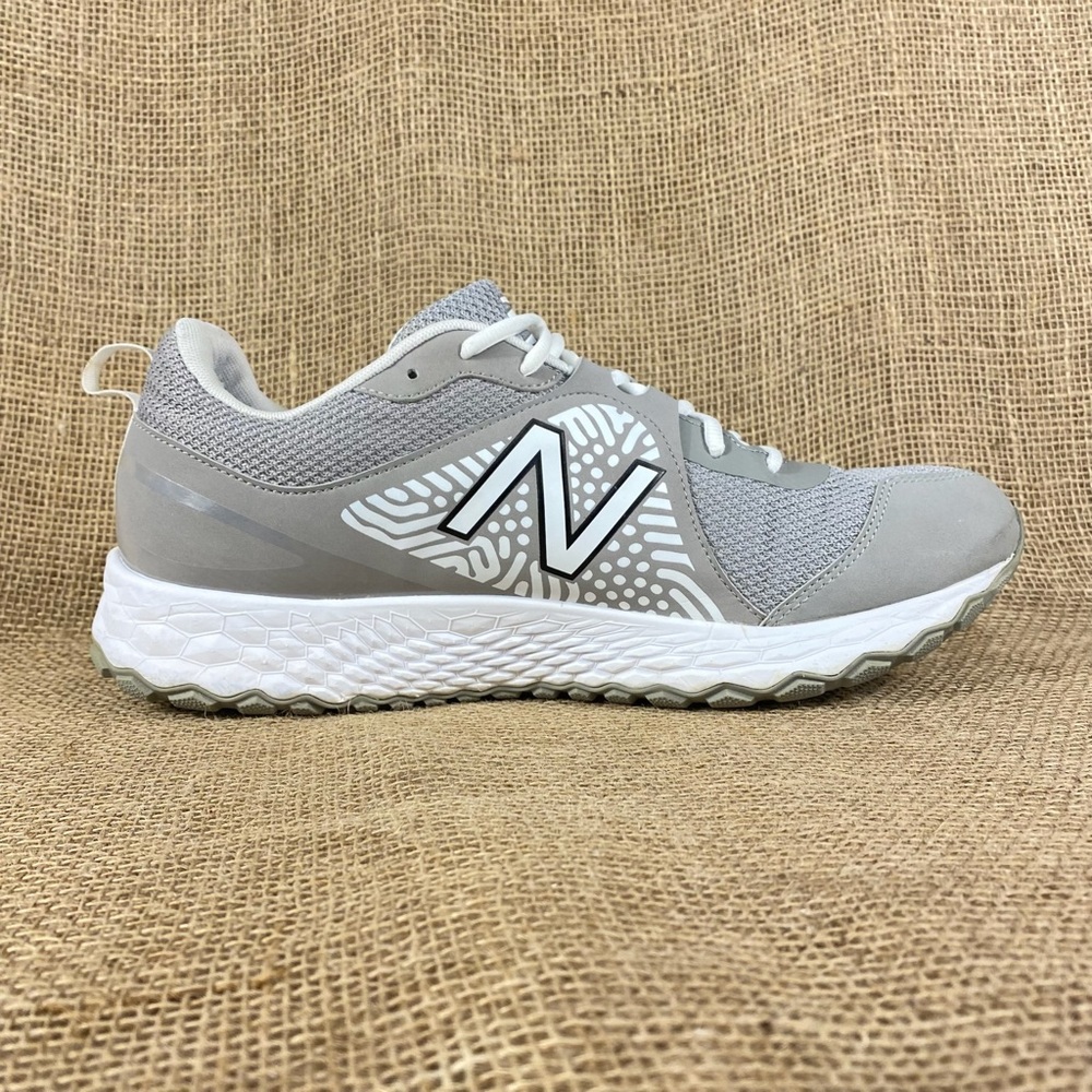 🛑SOLD🛑  new balance turf trainer baseball shoes running gray white size 13 D - Picture 4 of 10